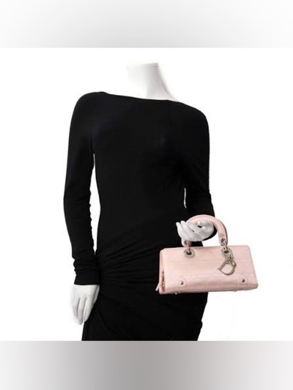 Vintage Original DIOR Lady D-Joy Pink Leather Handbag - Picture 12 of 13